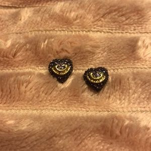 Juicy Couture Purple Pave Heart Earrings